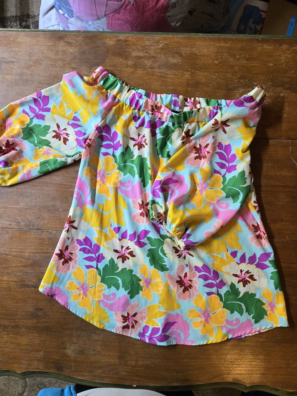 Colorful Floral Off-Shoulder Women's Shorts Cover-Up